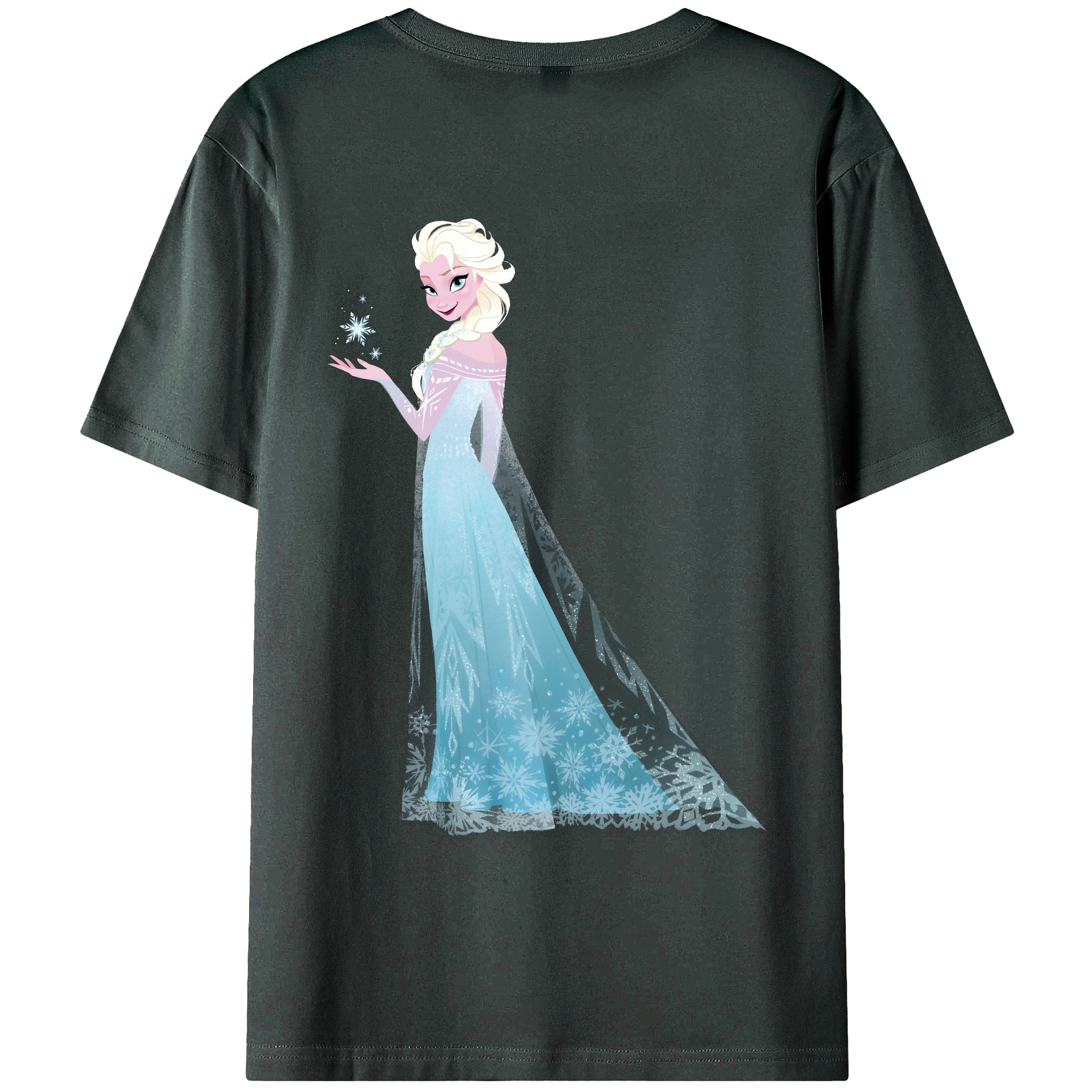 （画像用） アナと雪の女王 アンナ エルサ Frozen Anna Elsa 綿100％ メンズ半袖Tシャツ（バックプリント） 通気性